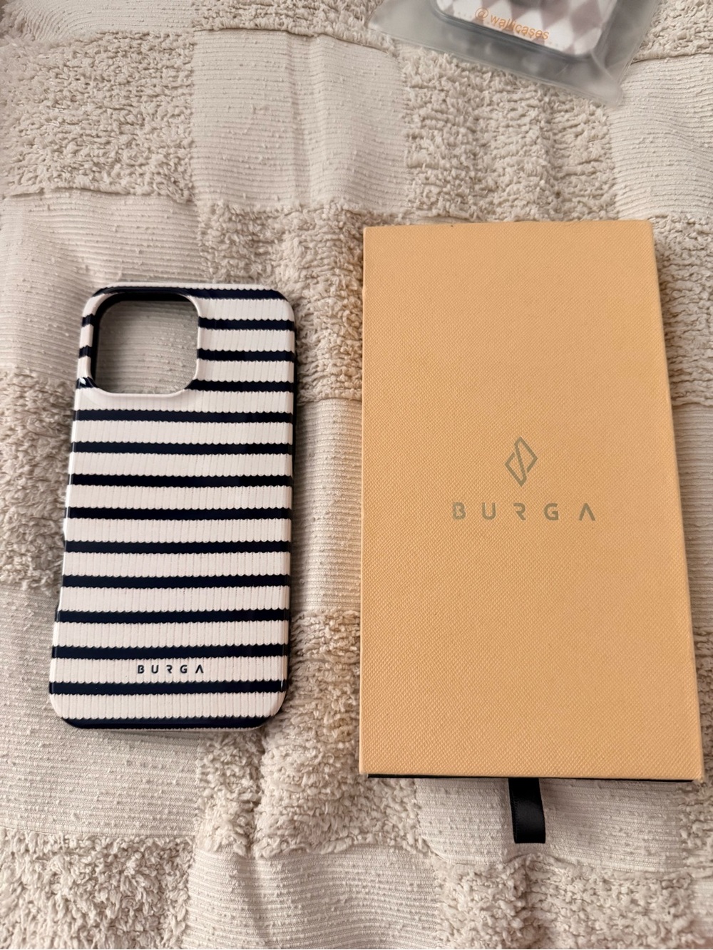iPhone 16 pro max BURGA Navy & White Stripe Phone Case MagSafe compatible